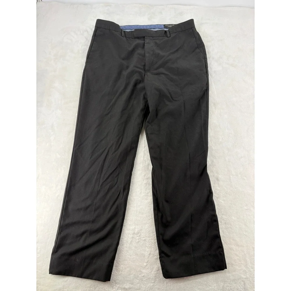 Banana Republic Dress Pants Mens 34x30 Standard Fit Black Flat Front Trouser